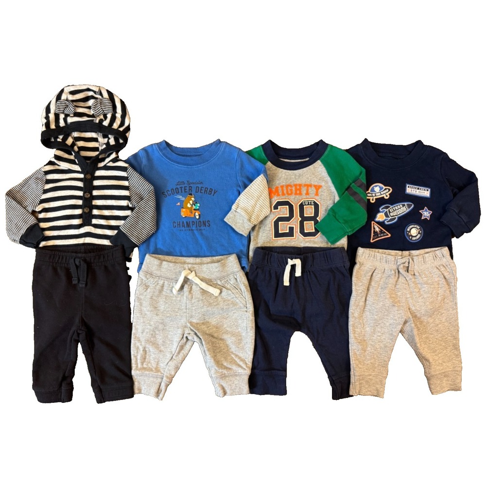 Carters Baby Boy 3 Months Rompers Outfits Pants Long Sleeved Shirts Clothes Lot